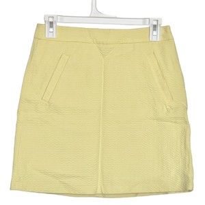 The Limited Womens Skirt Textured Sz 0 Yellow Pastel Mini Pockets Spring Easter